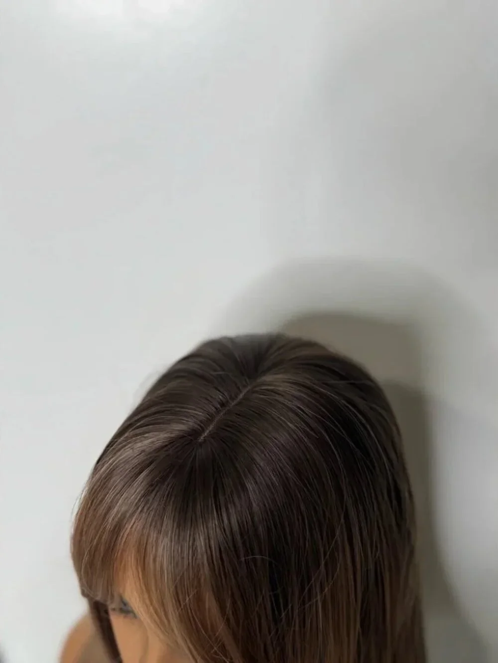 Long Straight Honey Brown Balayage Wig with Bangs – Natural Layered Look - 24”
